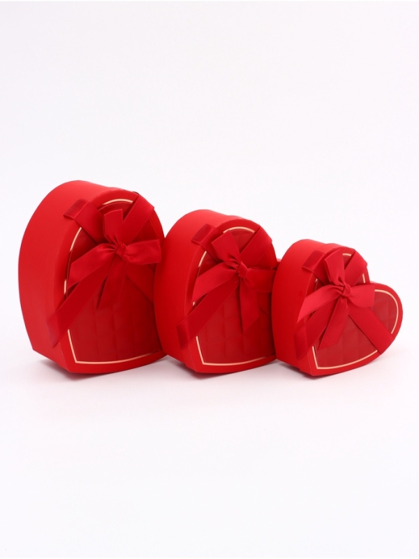 Набор коробок 3 в 1 сердца 22 х 20 х 9;  18.5 х 17 х 7.5; 1 6 х 14 х 6 см