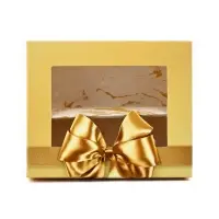 Кондитерская упаковка для макарун с окном, &laquo;Золотой бант&raquo;, 11&times;13.5&times;5.5 см