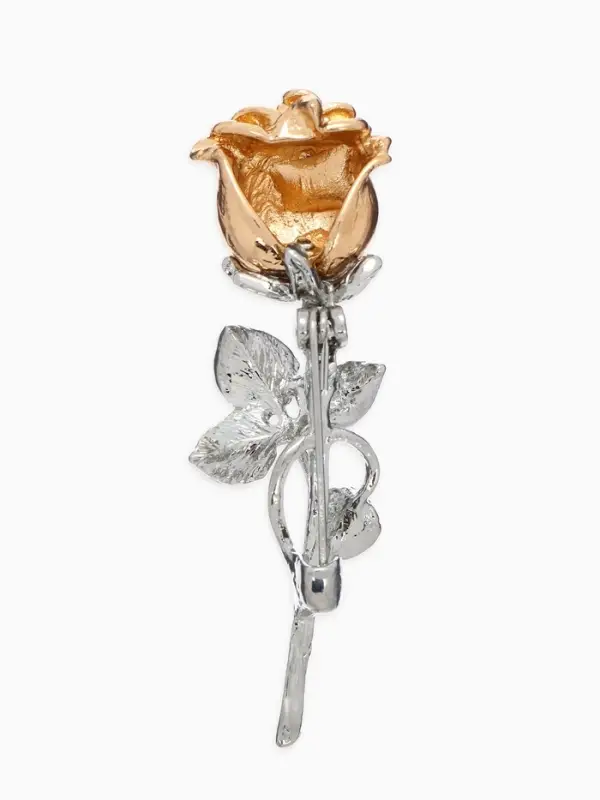 Брошь &laquo;Цветок Роза&raquo;, цвет зелёный в серебро, золотистый