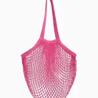 Сумка-авоська хозяйственная, клетка 1.5 см, розовая