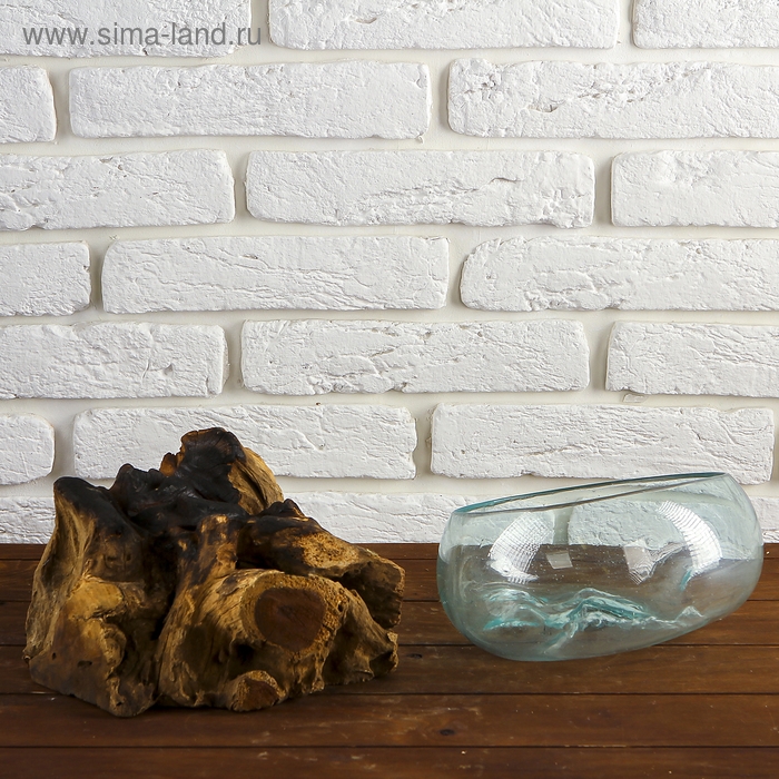 Вазон стекло на дереве  Вазон стекло на дереве "Забота" 20х25х25 см, МИКС