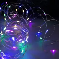 Гирлянда &laquo;Нить&raquo; 10 м, роса, IP20, серебристая нить, 100 LED, свечение мульти, 12 В