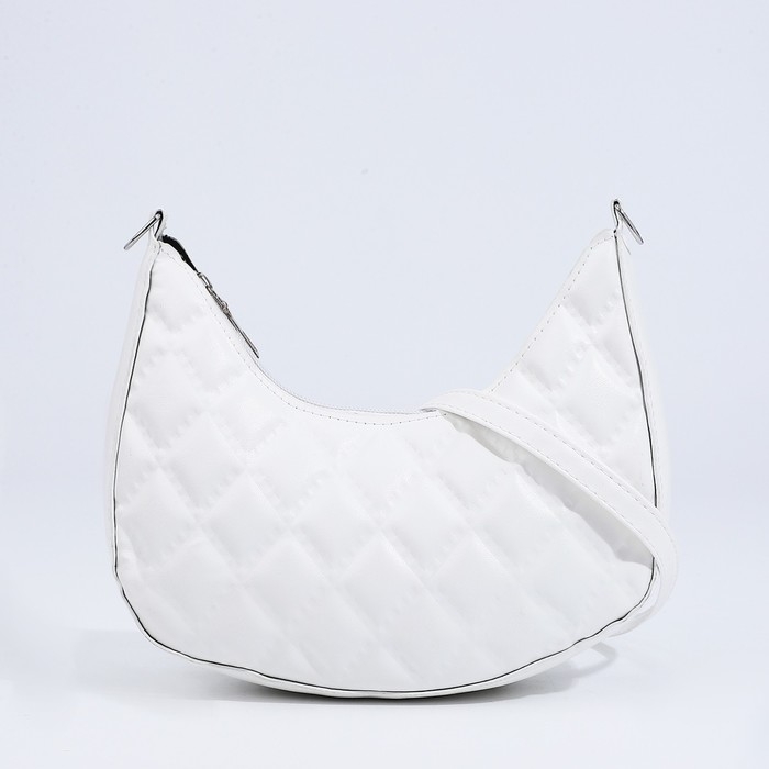 Сумка-багет на молнии, цвет белый Сумка-багет на молнии, цвет белый