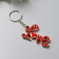 Брелок для ключей на кольце «Надпись Love с сердцем», пластик под металл, 3×4.7 см, МИКС