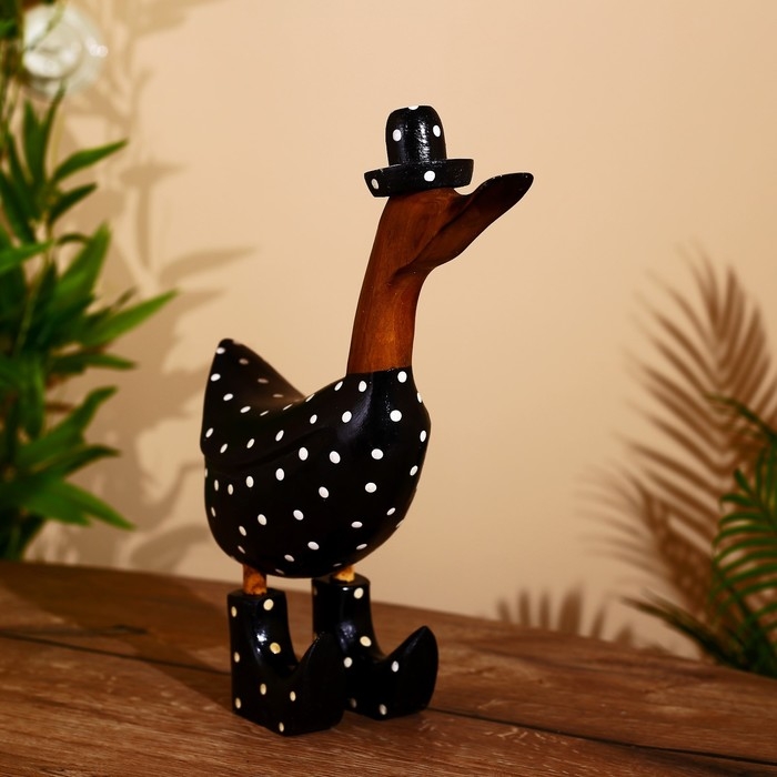 Сувенир "Уточка в чёрном" дерево 25х7х25 см