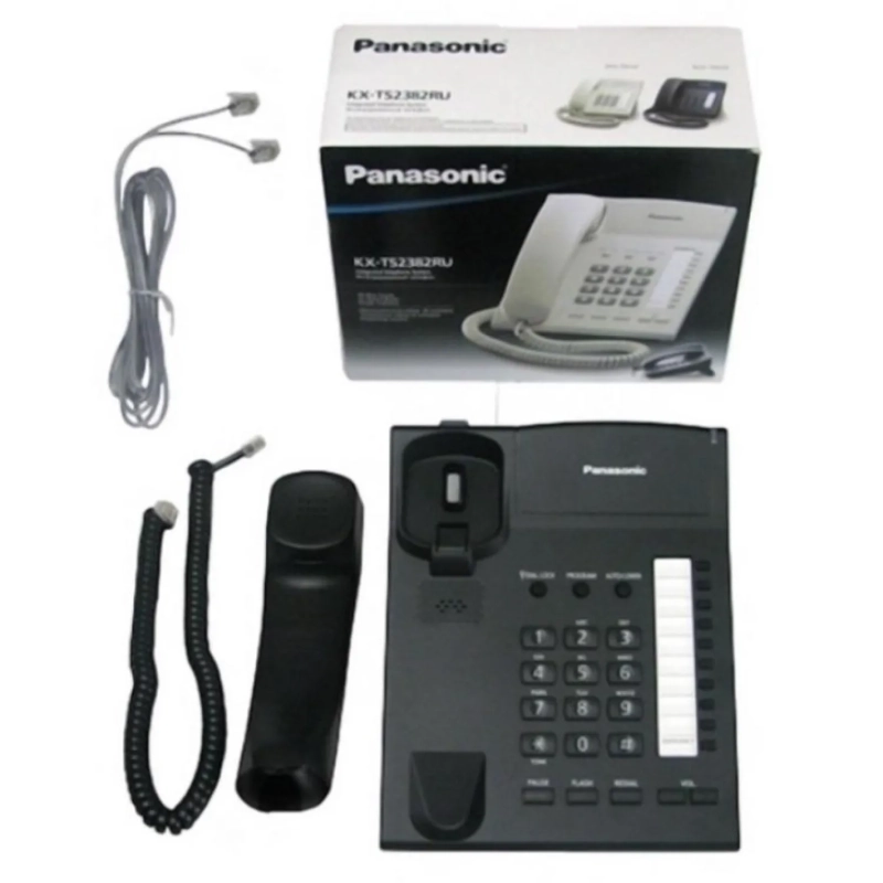 Телефон проводной Panasonic KX-TS2382RUB чер(KX-TS2382RUB)
