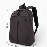 Рюкзак школьный, однотонный, 1 отделение, 3 кармана, 28&times;13&times;39 см, серый