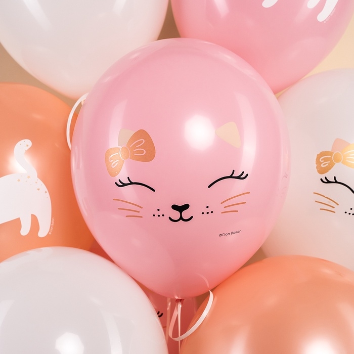 Воздушный шар латексный 12 Воздушный шар латексный 12" "Кошечка с бантом" ассорти, пастель, 1ст., набор 25 шт., МИКС