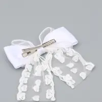 Бант для волос на заколке с лентами «Сердечки», белый, Принцессы Бант для волос на заколке с лентами «Сердечки», белый, Принцессы