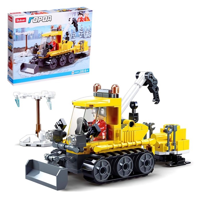 Конструктор Город «Снегоуборщик с эвакуатором», 145 деталей Конструктор Город «Снегоуборщик с эвакуатором», 145 деталей