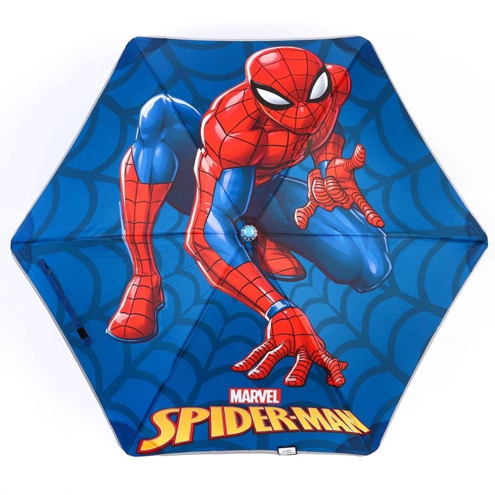 Зонт детский. Человек паук, синий, 6 спиц d=90 см