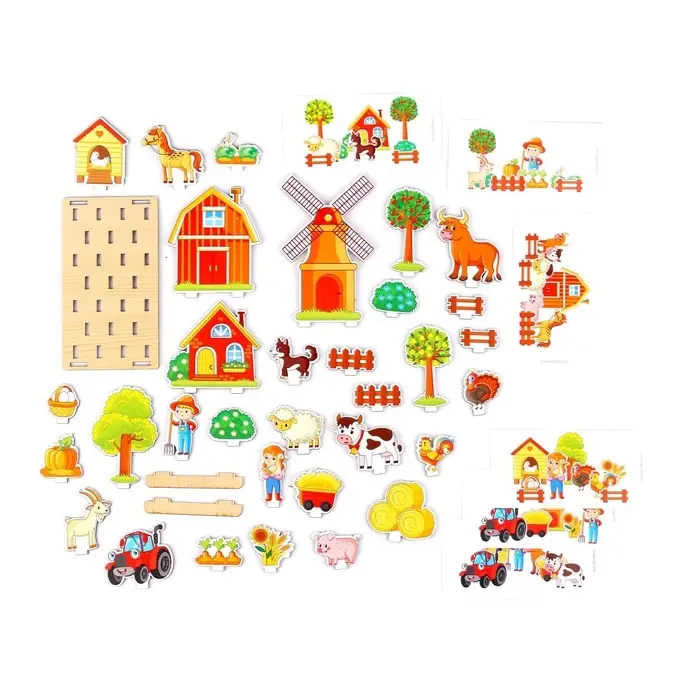 Настольная игра WoodLand Toys &laquo;Панорама. Ферма&raquo;, 32 детали