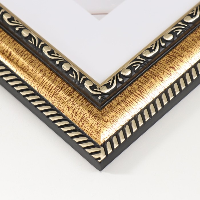 Фоторамка пластик Фоторамка пластик "МИРАМ" 15х15 см золото (пластиковый экран)