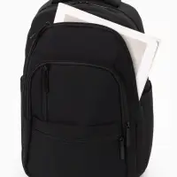 Рюкзак школьный, 2 отделения, 5 карманов, водонепроницаемое дно, 26&times;14&times;39 см, чёрный