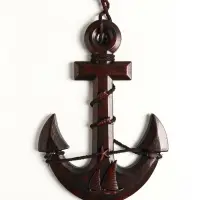 Якорь интерьерный с веревкой "Парусник" красно-коричневый 33х23х2 см