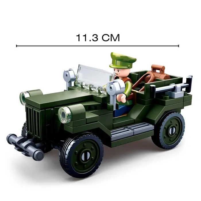Конструктор Армия ВОВ Sluban &laquo;Военный джип&raquo;, 112 деталей