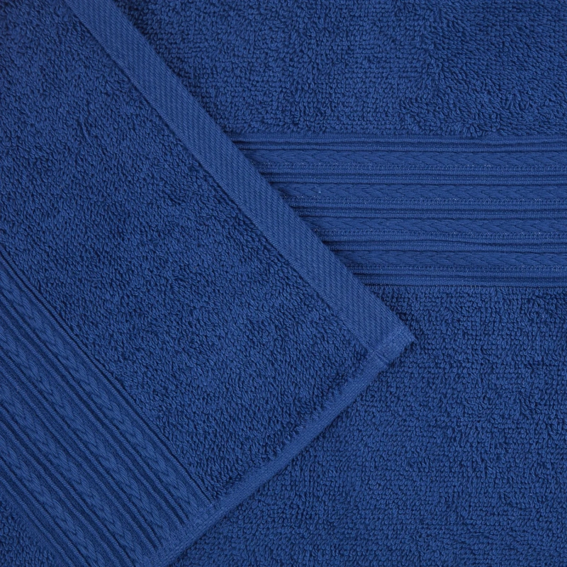 Набор полотенец махровых Luscan/бордюр 400г/м2, 70х140 тем-син, 5 шт/уп