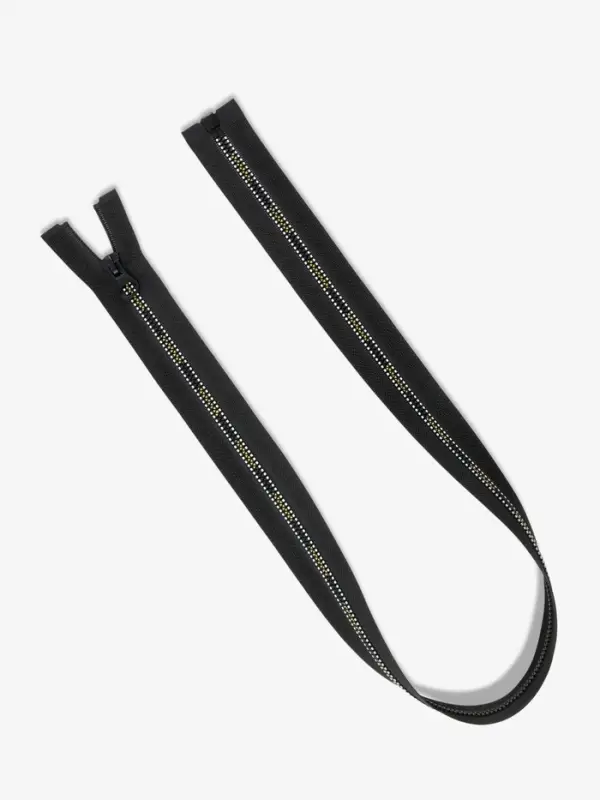 Молния &laquo;Трактор&raquo;, №5, разъёмная, замок автомат, 70 см, чёрная, белая, жёлтая