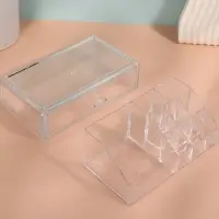 Органайзер для хранения косметики, 9 секций, с выдвижным ящиком, 18.5&times;10&times;11.5 см, прозрачный