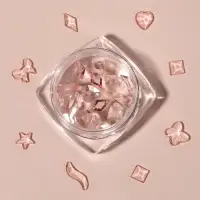 Фигурки для декора, объёмные, розовые, полупрозрачные