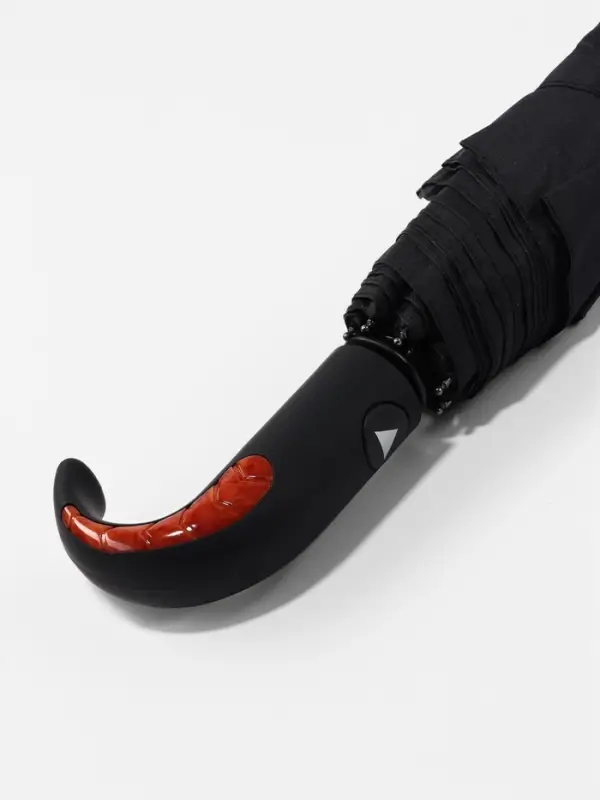 Зонт полуавтоматический &laquo;Однотон&raquo;, 3 сложения, 8 спиц, R=49/57 см, d=98 см, чёрный