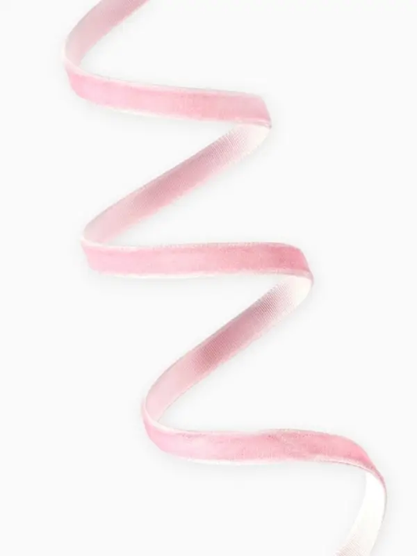 Лента бархатная, 6 мм, 18&plusmn;1 м, розовая №02