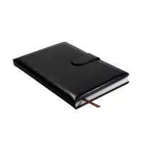 Ежедневник недатированный формат А5, с хлястиком, 112л, линия, пвх, Классика Черный Ежедневник недатированный формат А5, с хлястиком, 112л, линия, пвх, Классика Черный