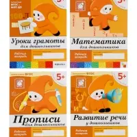 Рабочие тетради &laquo;Математика, прописи, развитие речи, уроки грамоты&raquo; 5+, набор 4 шт., МИКС