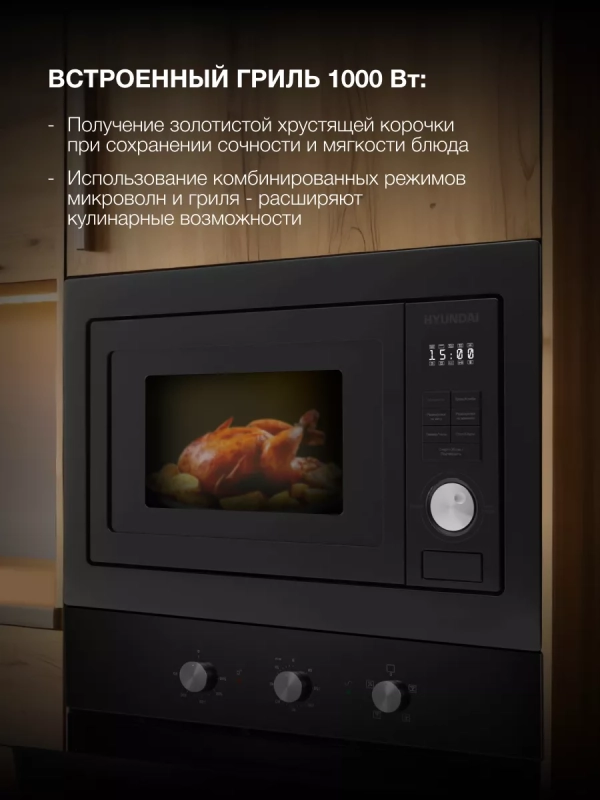 Встраиваемая микроволновая печь HBW 2544 BG черный Встраиваемая микроволновая печь HBW 2544 BG черный