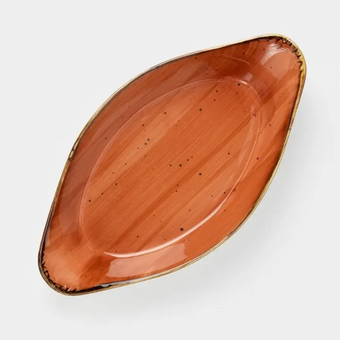 Блюдо керамическое сервировочное &laquo;Сапфир&raquo;, 25.5&times;14&times;5.5 см, оранжевый