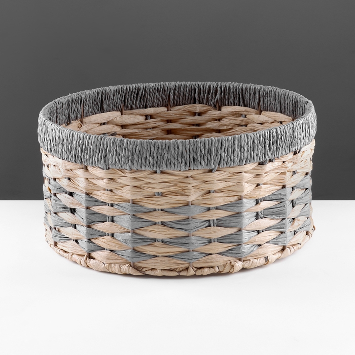 Корзина стеллажная Корзина стеллажная "Колос", Д375 Ш375 В180, бежевый, серый