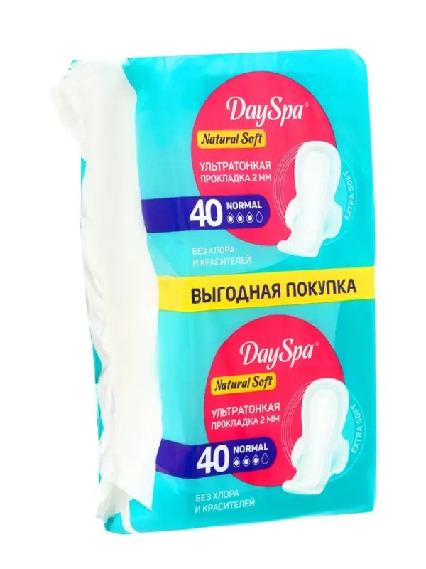 Прокладки Day Spa Ultra Natural нормал, софт, 40 шт.