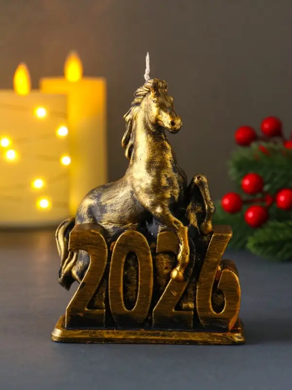 Декоративная свеча "Лошадь 2026" (бронза), 145 г
