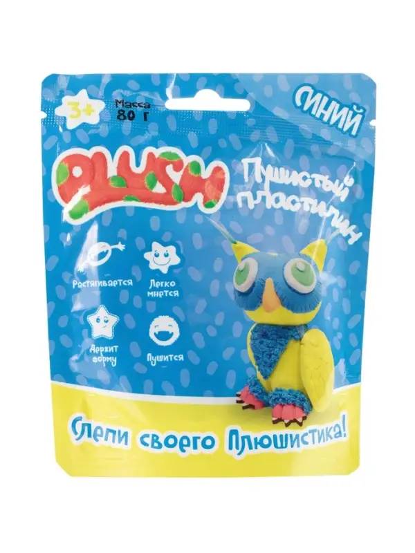 Пушистый пластилин "PLUSH", в ассортимете, 80г.