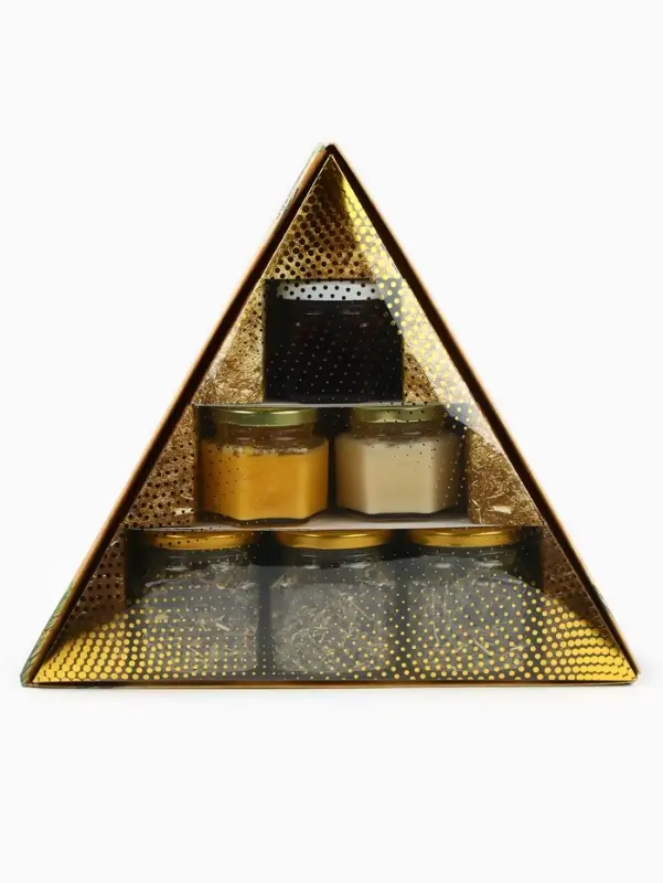 Подарочный новогодний набор &laquo;Советский&raquo;: чай травяной 25 г &times; 3 шт., варенье с шишками 100 мл., крем-мёд 120 г &times; 2 шт.