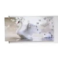 Часы-картина настенные, на холсте, интерьерные, бесшумные &laquo;Белый лебедь&raquo;, 40&times;76 см