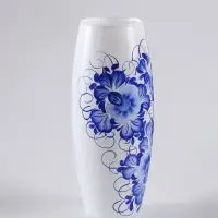 Ваза &laquo;Гжель на белом&raquo;, h=26 см, стекло