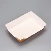 Салатник одноразовый, контейнер с плоской прозрачной крышкой, крафт, 1 л,, 20&times;14&times;5.5 см