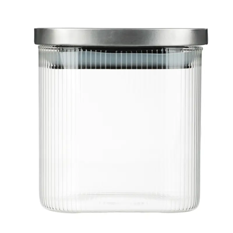 VETTA Рельеф Банка для хранения с металлической крышкой 600мл, 10х10см, стекло