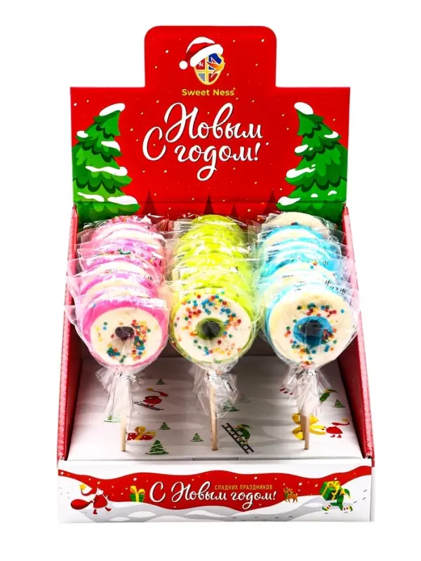 Леденец на палочке: малина со сливками, яблоко, лесные ягоды, 30 г