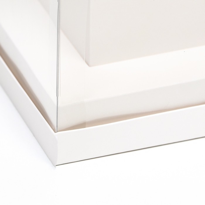 Коробка для цветов с вазой и PVC окнами, складная, 16 х 23 х 16 см, белый Коробка для цветов с вазой и PVC окнами, складная, 16 х 23 х 16 см, белый