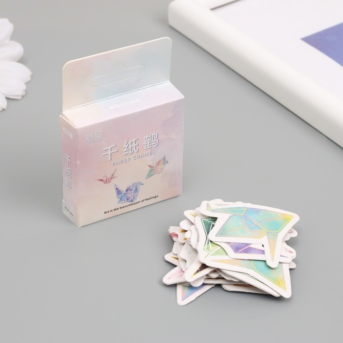 Наклейки для творчества Наклейки для творчества "Бумажные журавлики" набор 46 шт 6,4х4,4 см
