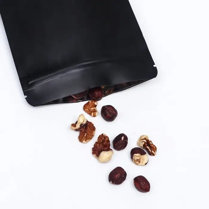 Пакет дой-пак, матовый, чёрный с окном, 12&times;20&times;4 см