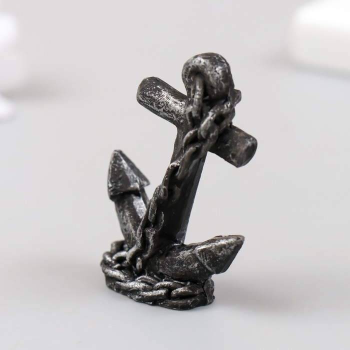 Фигурка для флорариума полистоун  Фигурка для флорариума полистоун "Якорь с цепью" 4х1,5х5 см