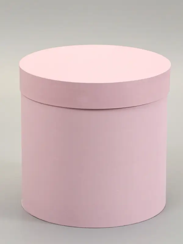 Коробка подарочная круглая, шляпная, пыльная роза, 23&times;23 см