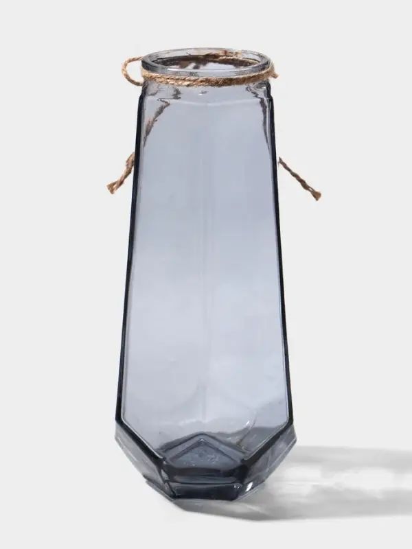 Ваза стекло настольная "Калли" 21х9,5 см, серый