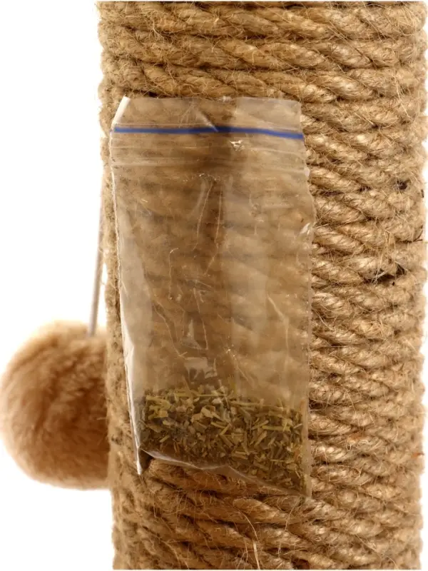 Домик для кошек с когтеточкой &laquo;Домосед&raquo;, с лестницей и площадкой, 60&times;35&times;56 см, бежевый