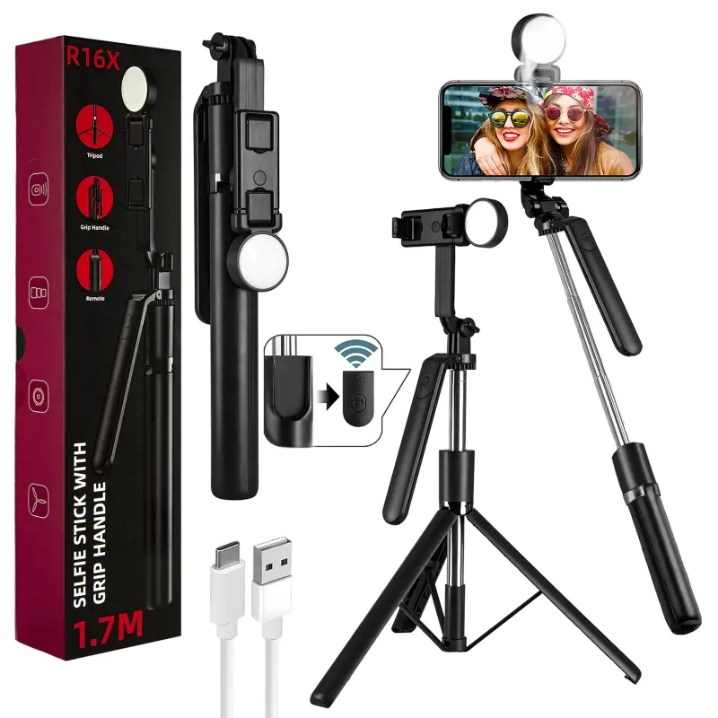 *Монопод-трипод с блютуз пультом R16X 175cm (50шт/кор)