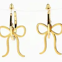 Серьги кольца с подвесом бантом Limited edition, 3 см