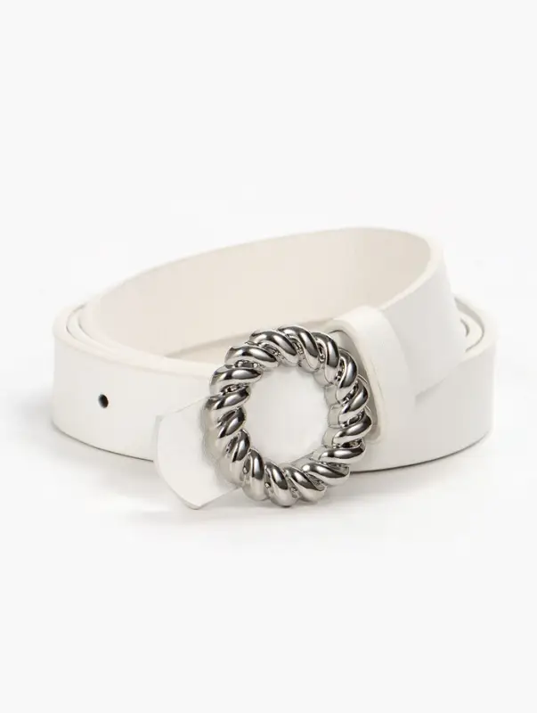 Ремень жен 04-01-02-04, Сент0525,  2,3*0,2*107 см, пряжка металл, белый